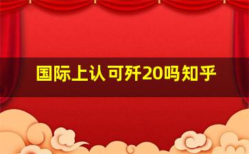 国际上认可歼20吗知乎