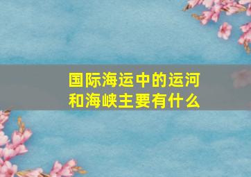 国际海运中的运河和海峡主要有什么