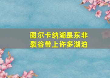 图尔卡纳湖是东非裂谷带上许多湖泊