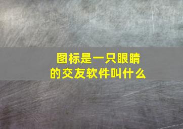 图标是一只眼睛的交友软件叫什么