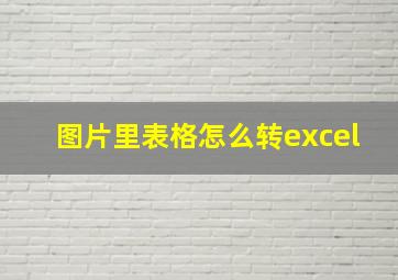 图片里表格怎么转excel