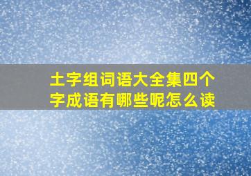 土字组词语大全集四个字成语有哪些呢怎么读