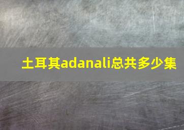 土耳其adanali总共多少集