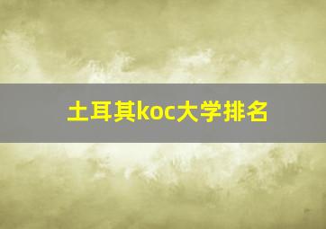 土耳其koc大学排名