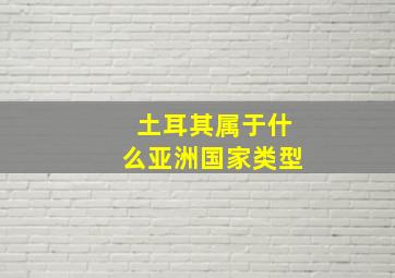 土耳其属于什么亚洲国家类型