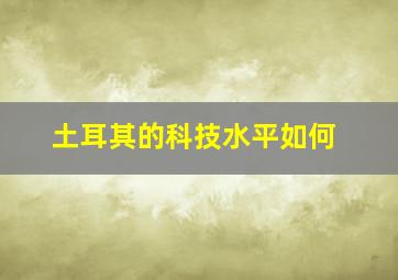 土耳其的科技水平如何