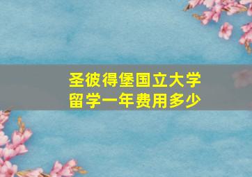 圣彼得堡国立大学留学一年费用多少