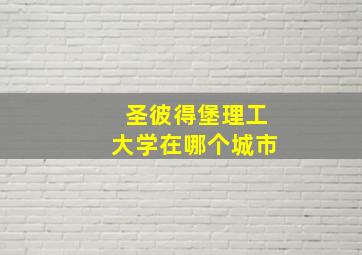 圣彼得堡理工大学在哪个城市