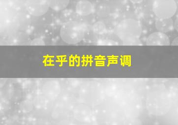 在乎的拼音声调