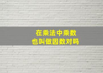 在乘法中乘数也叫做因数对吗