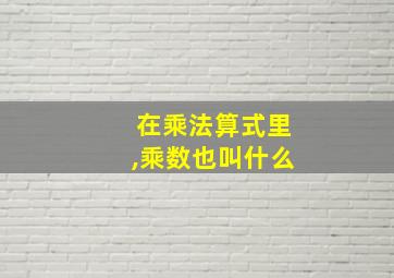 在乘法算式里,乘数也叫什么