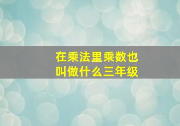 在乘法里乘数也叫做什么三年级