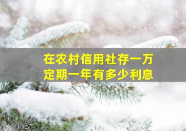 在农村信用社存一万定期一年有多少利息