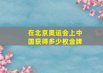 在北京奥运会上中国获得多少枚金牌