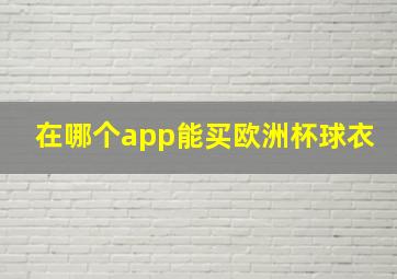 在哪个app能买欧洲杯球衣