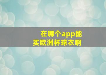 在哪个app能买欧洲杯球衣啊