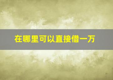 在哪里可以直接借一万