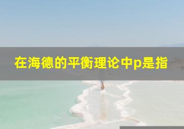 在海德的平衡理论中p是指