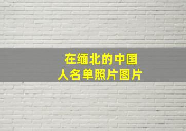 在缅北的中国人名单照片图片