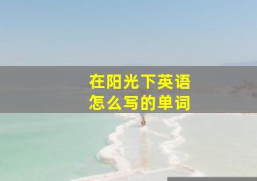 在阳光下英语怎么写的单词