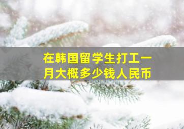 在韩国留学生打工一月大概多少钱人民币