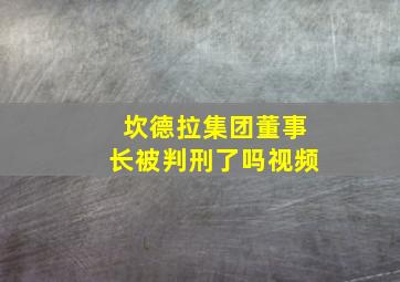 坎德拉集团董事长被判刑了吗视频