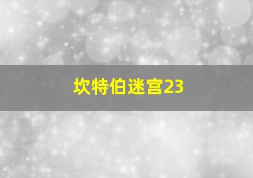 坎特伯迷宫23