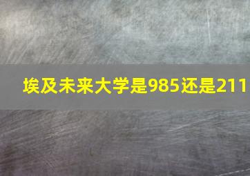 埃及未来大学是985还是211