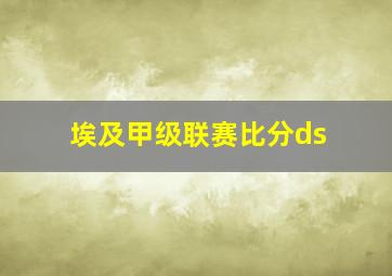 埃及甲级联赛比分ds