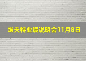 埃夫特业绩说明会11月8日