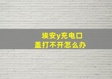 埃安y充电口盖打不开怎么办