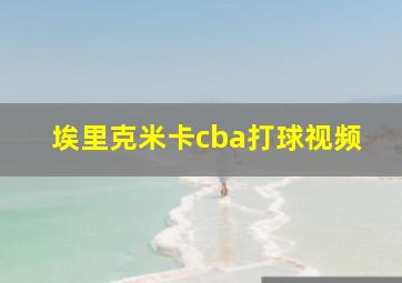 埃里克米卡cba打球视频