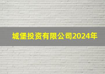 城堡投资有限公司2024年