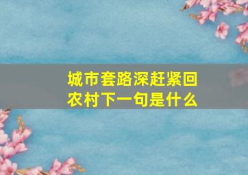 城市套路深赶紧回农村下一句是什么