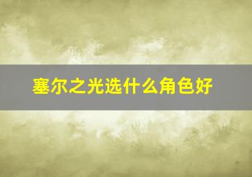 塞尔之光选什么角色好