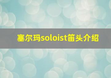 塞尔玛soloist笛头介绍