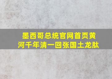 墨西哥总统官网首页黄河千年清一回张国土龙肽