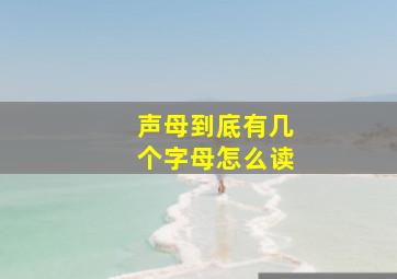 声母到底有几个字母怎么读