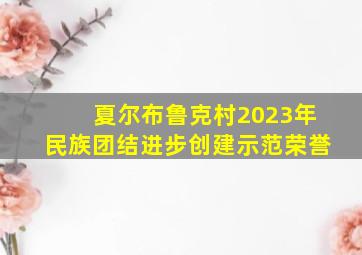 夏尔布鲁克村2023年民族团结进步创建示范荣誉