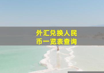 外汇兑换人民币一览表查询