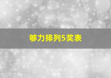 够力排列5奖表