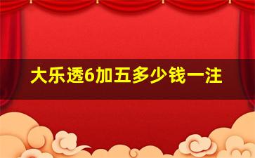 大乐透6加五多少钱一注