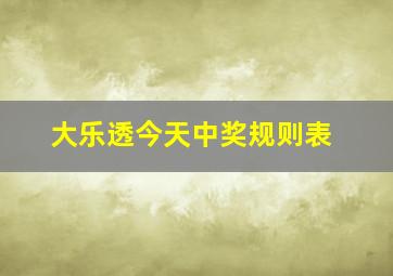 大乐透今天中奖规则表