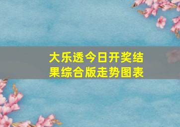 大乐透今日开奖结果综合版走势图表