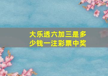 大乐透六加三是多少钱一注彩票中奖