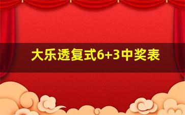 大乐透复式6+3中奖表