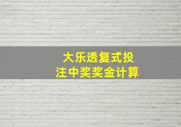 大乐透复式投注中奖奖金计算