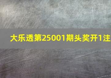 大乐透第25001期头奖开1注