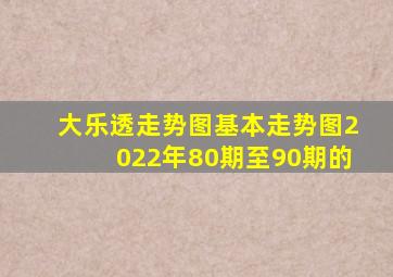 大乐透走势图基本走势图2022年80期至90期的