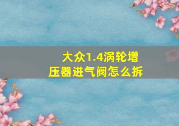 大众1.4涡轮增压器进气阀怎么拆